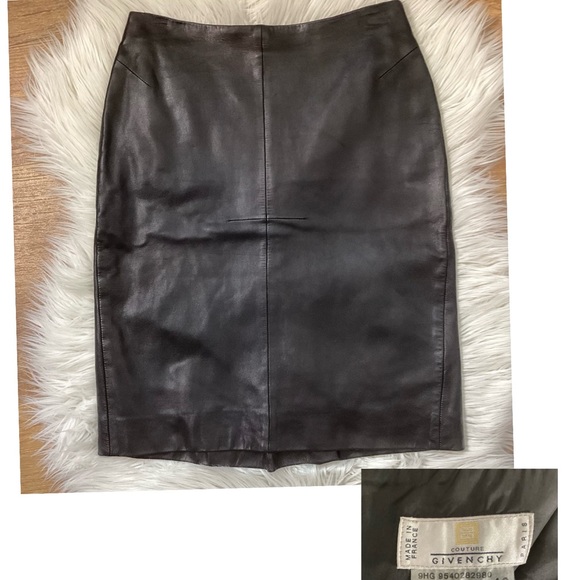 Givenchy Dresses & Skirts - Givenchy Pencil Skirt Black Leather 40